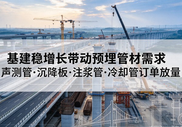 连山基建稳增长带动预埋监测管材需求，声测管、沉降板、注浆管订单持续放量